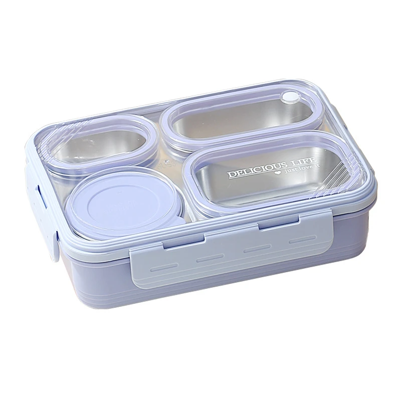 stainless steel lunch box four-grid separated lunch box