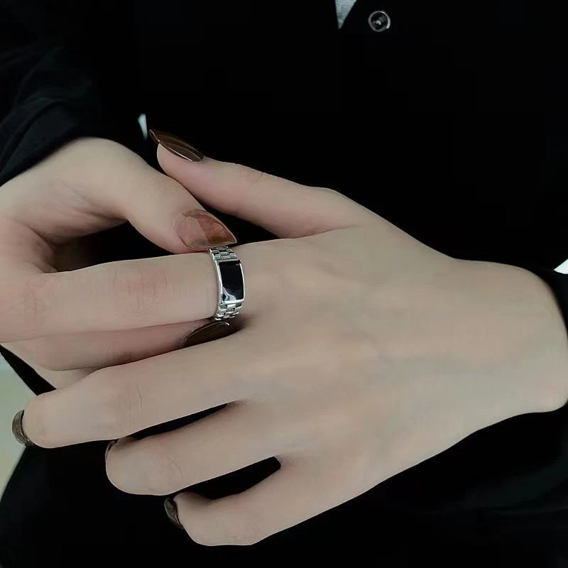 Original Design Checkerboard Oil Drop Ring Men's thumbnail