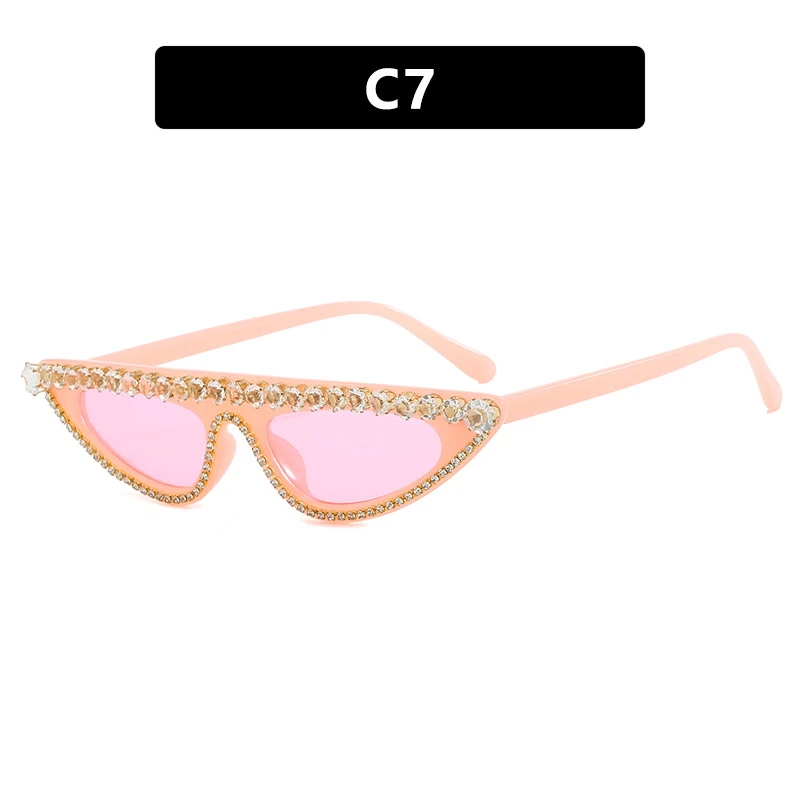 Triangular cat-eye small frame rhinestone sunglasses thumbnail