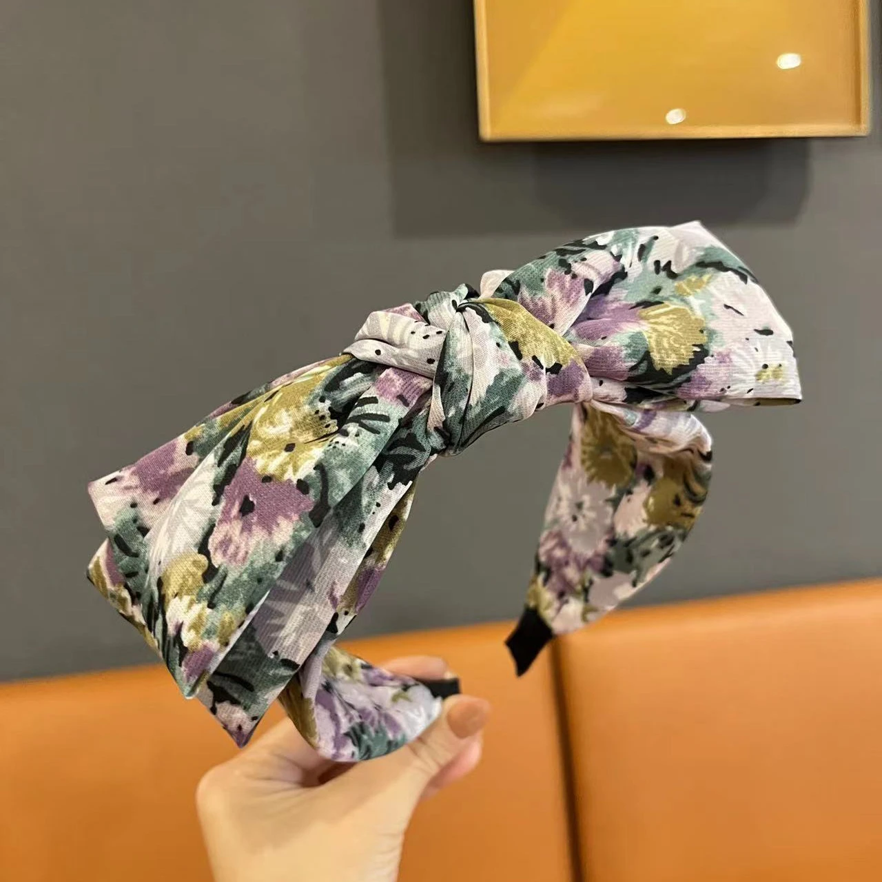 floral knotted wide headband big bow