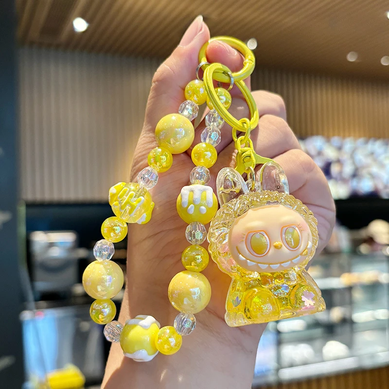 Crystal Oil-Infused Liquid Sand Bottle Rabbit Keychain for Girls