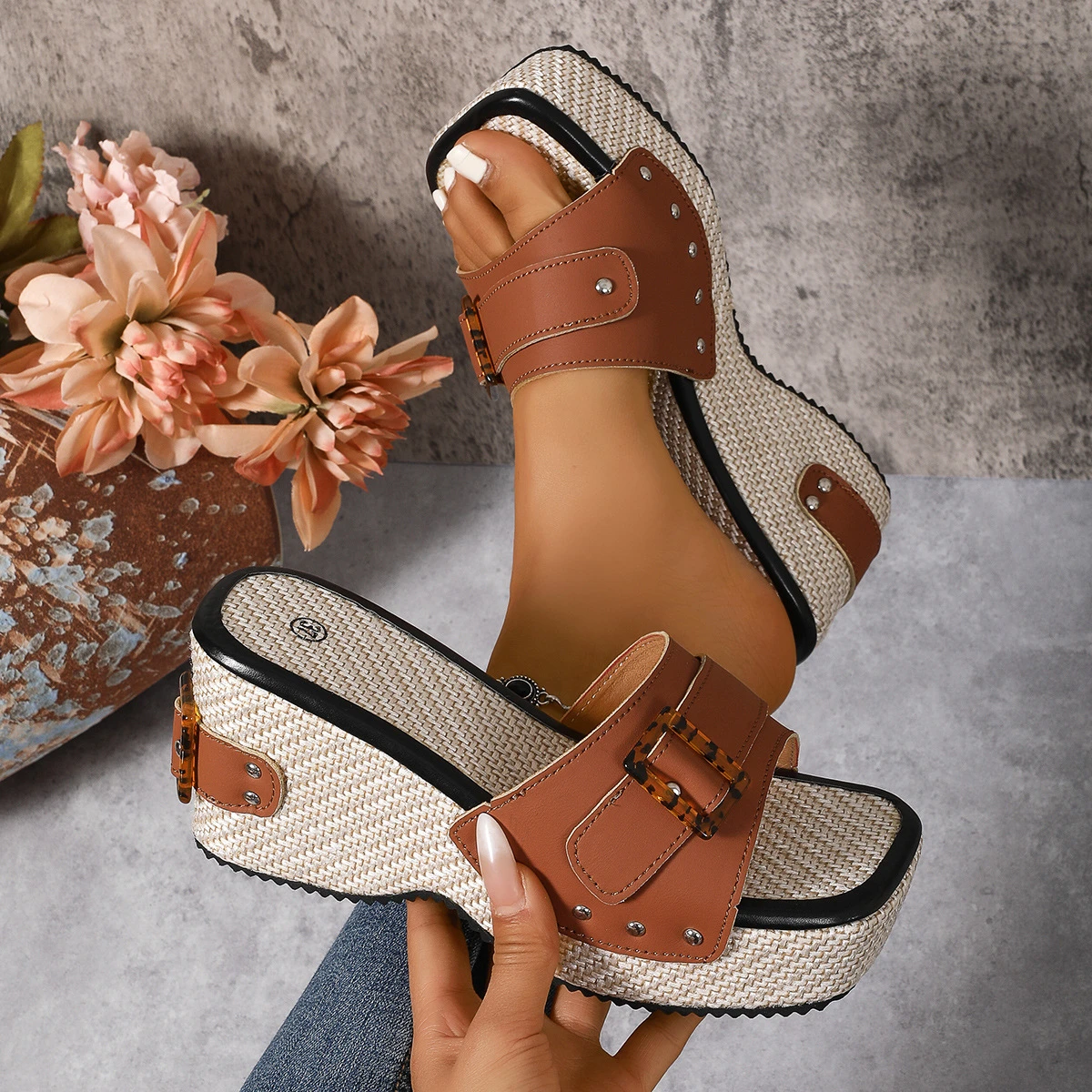 Fashion Wedge Heel Strap Buckle thumbnail