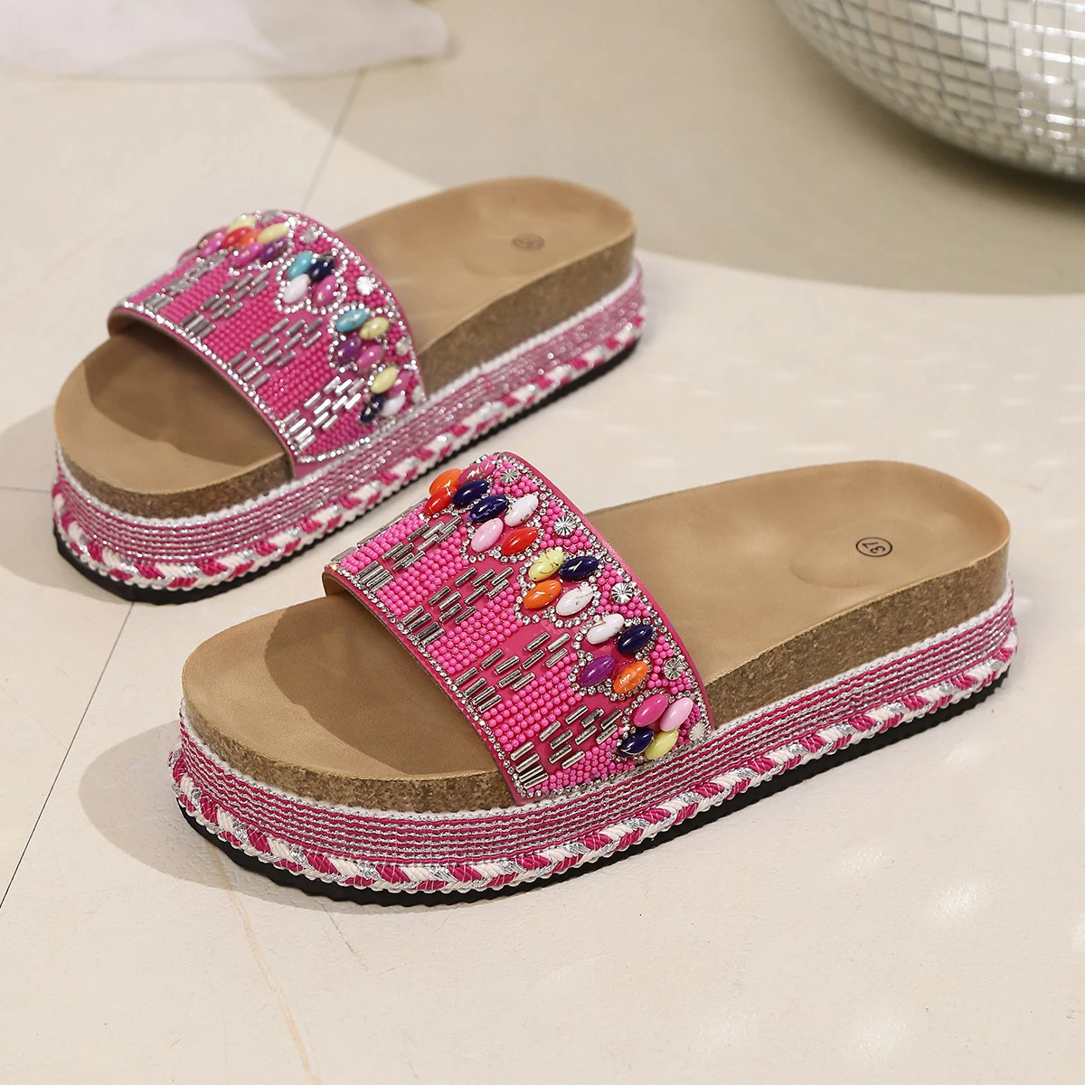 Ethnic Style Thick-Soled Slippers for Women thumbnail