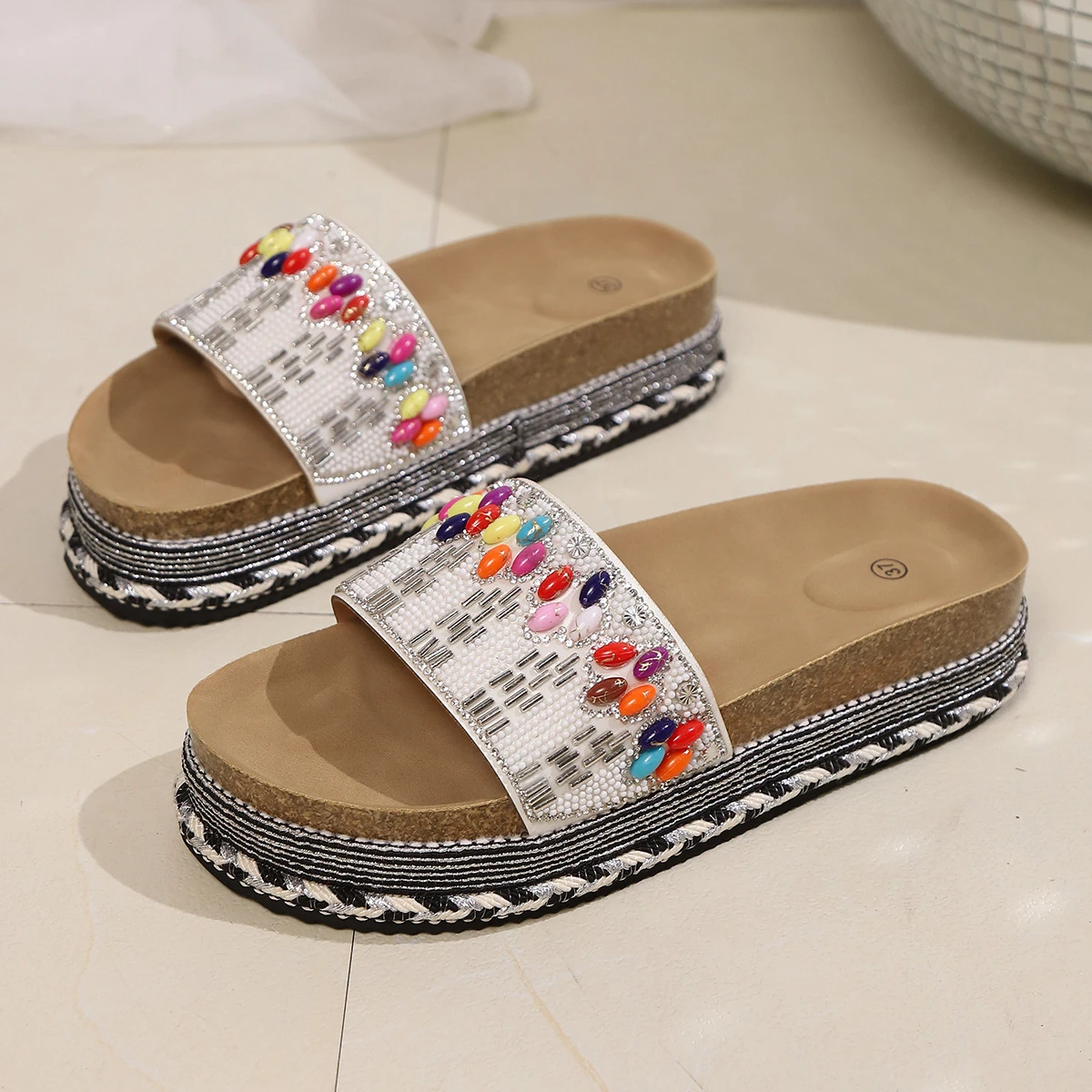 Ethnic Style Thick-Soled Slippers for Women thumbnail