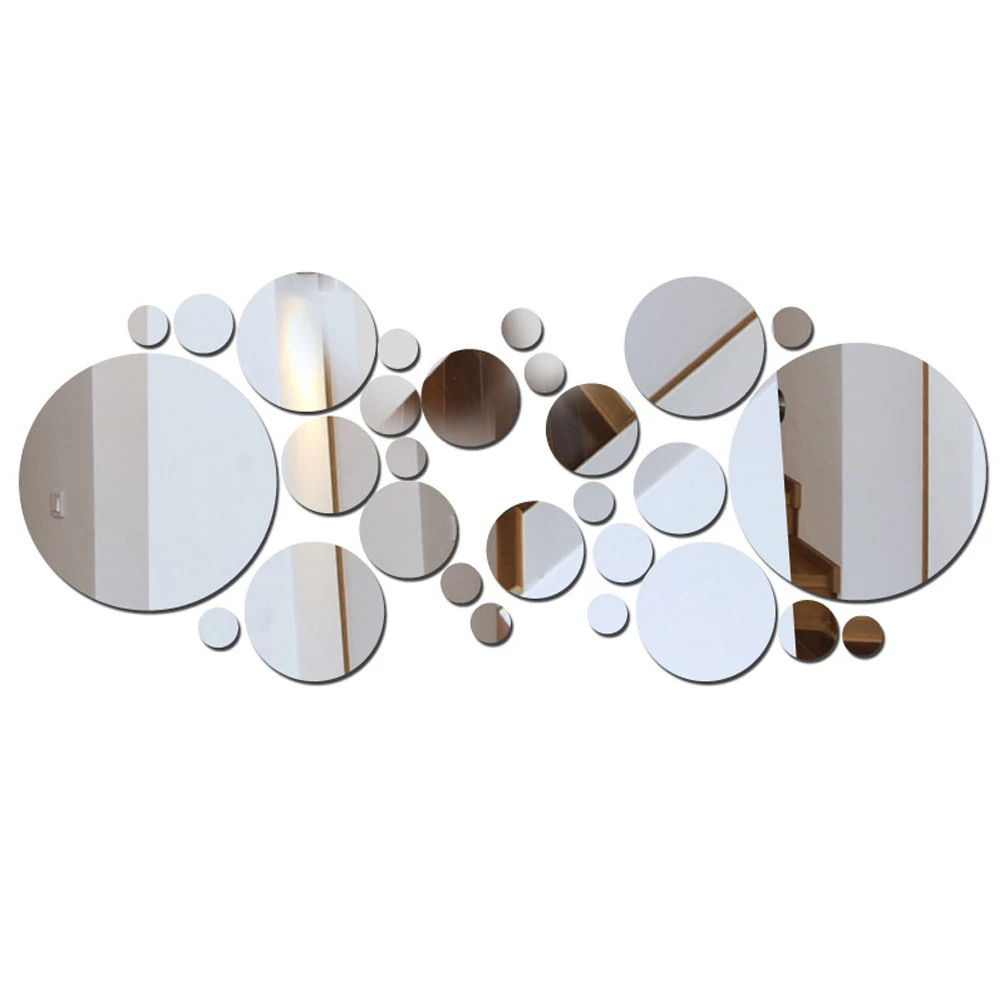 Large and Small Circle Mirror Wall Stickers