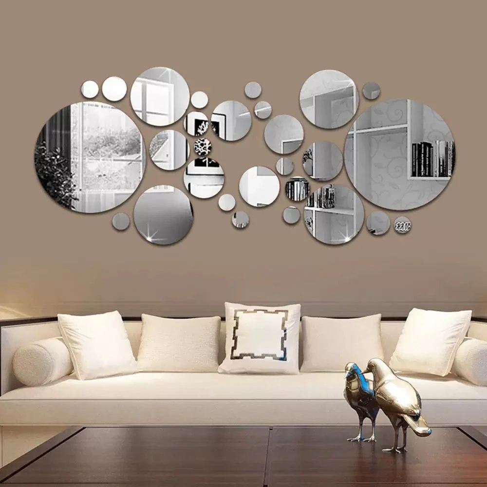 Large and Small Circle Mirror Wall Stickers thumbnail