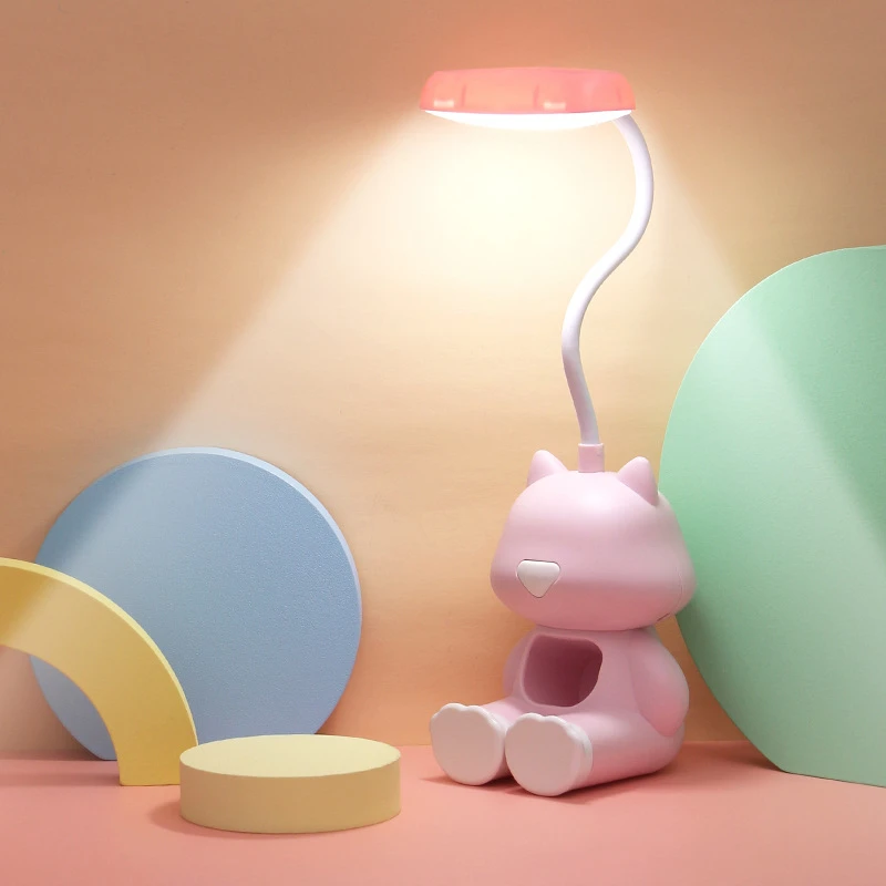 Creative cartoon USB charging small table lamp