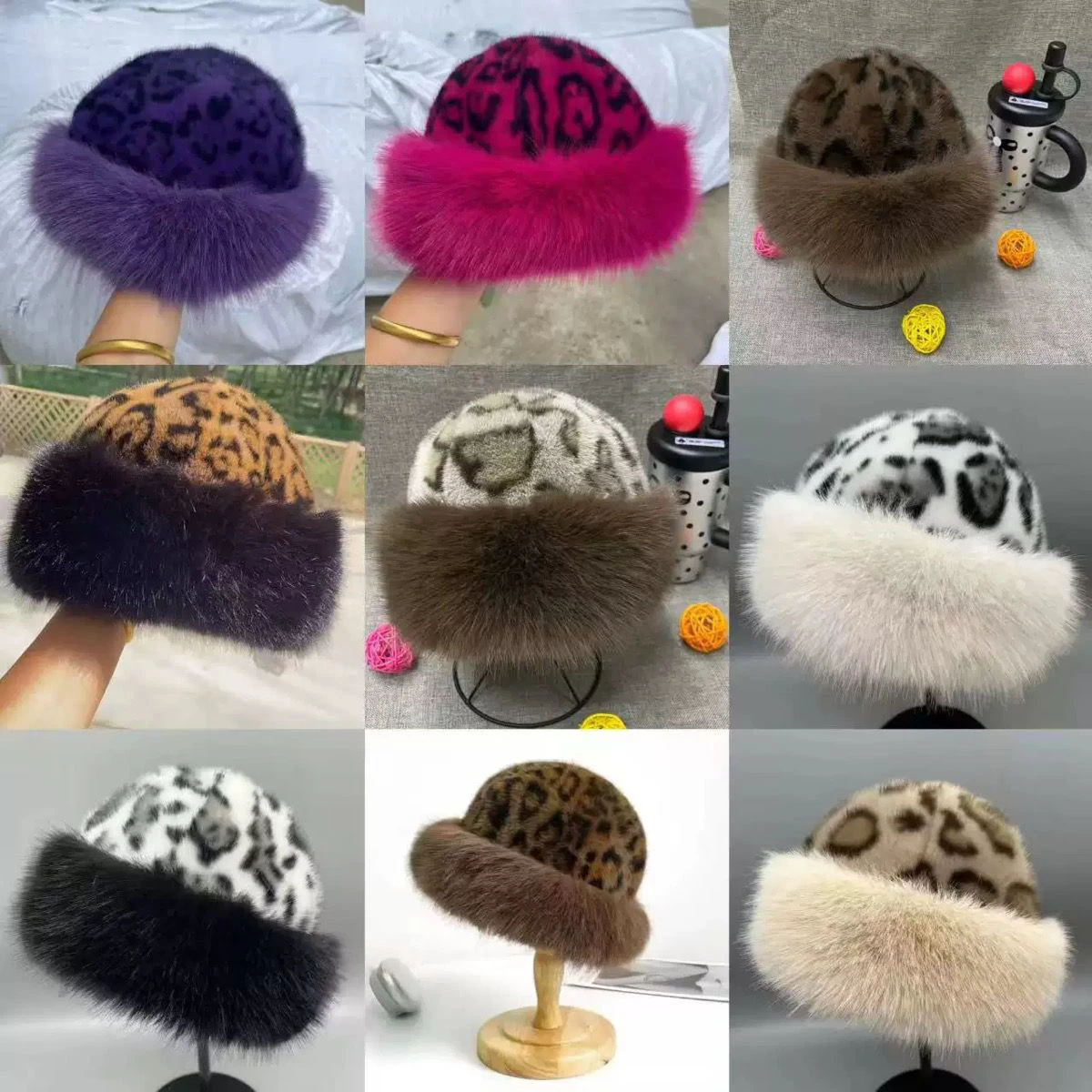 Leopard Print Mongolian Hat for Women thumbnail