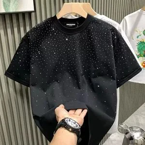 rhinestone loose slightly fashionable T-shirt thumbnail