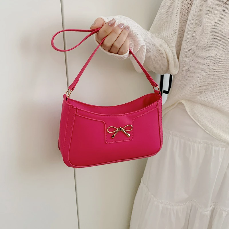 New Bow Shoulder Bag with Zipper thumbnail
