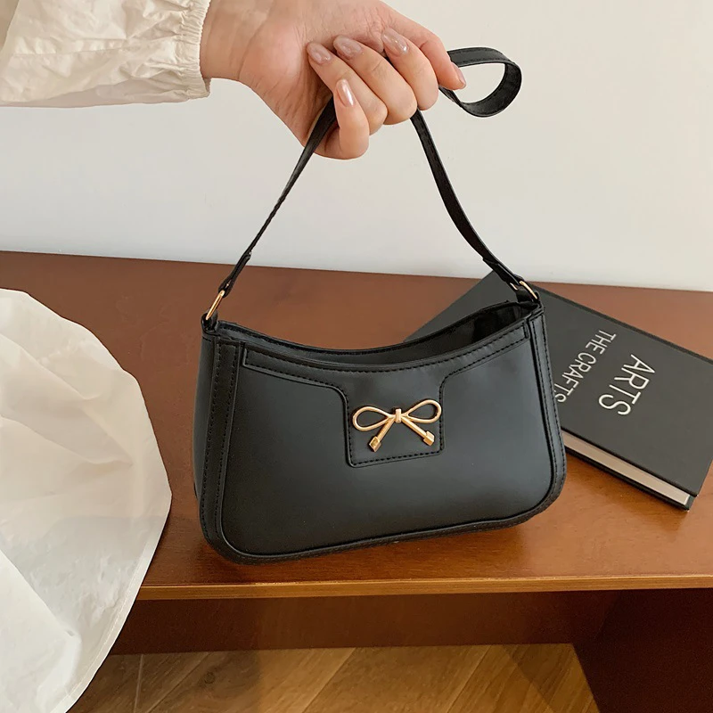 New Bow Shoulder Bag with Zipper thumbnail