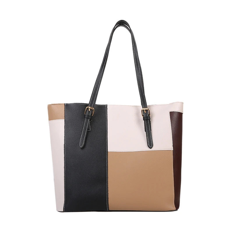 contrast color large capacity tote bag thumbnail