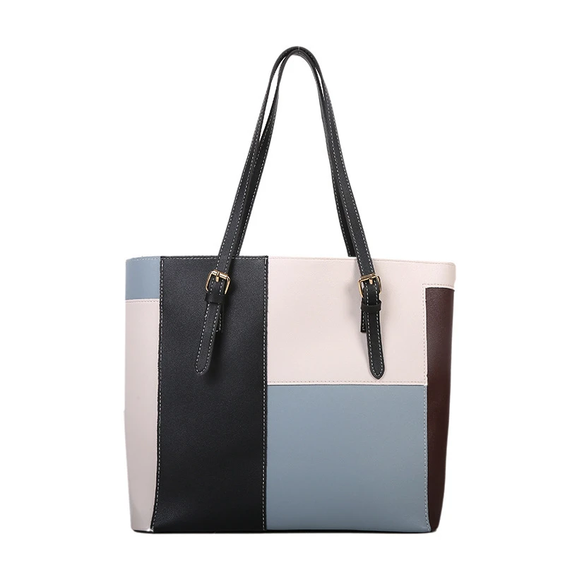 contrast color large capacity tote bag thumbnail