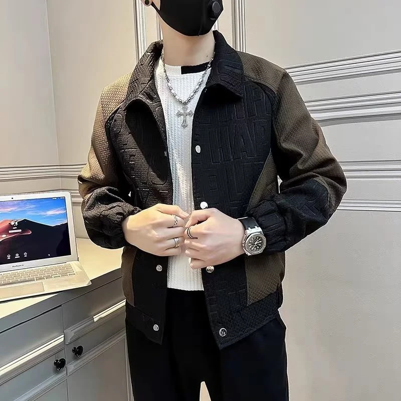 Spring and Autumn trendy brand Pu Shuai men's lapel jacket