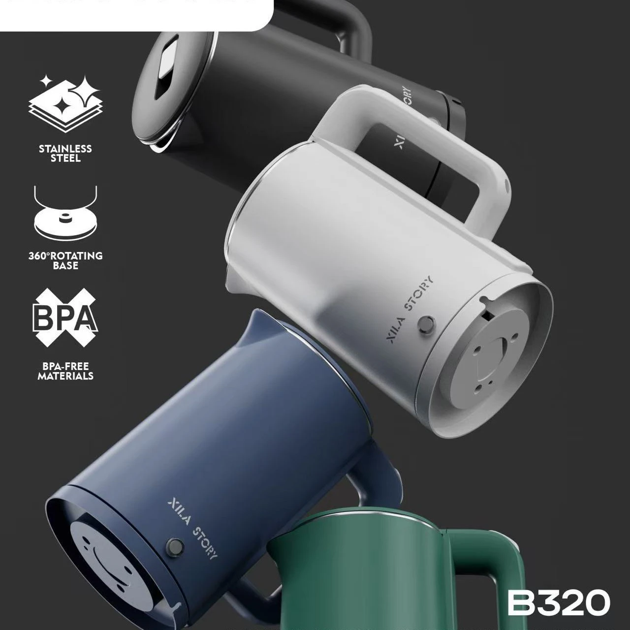 Electric kettle, stainless steel thumbnail