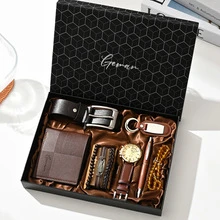 Business Gift suit Trend Leather Belt Simple Wallet Gift Box