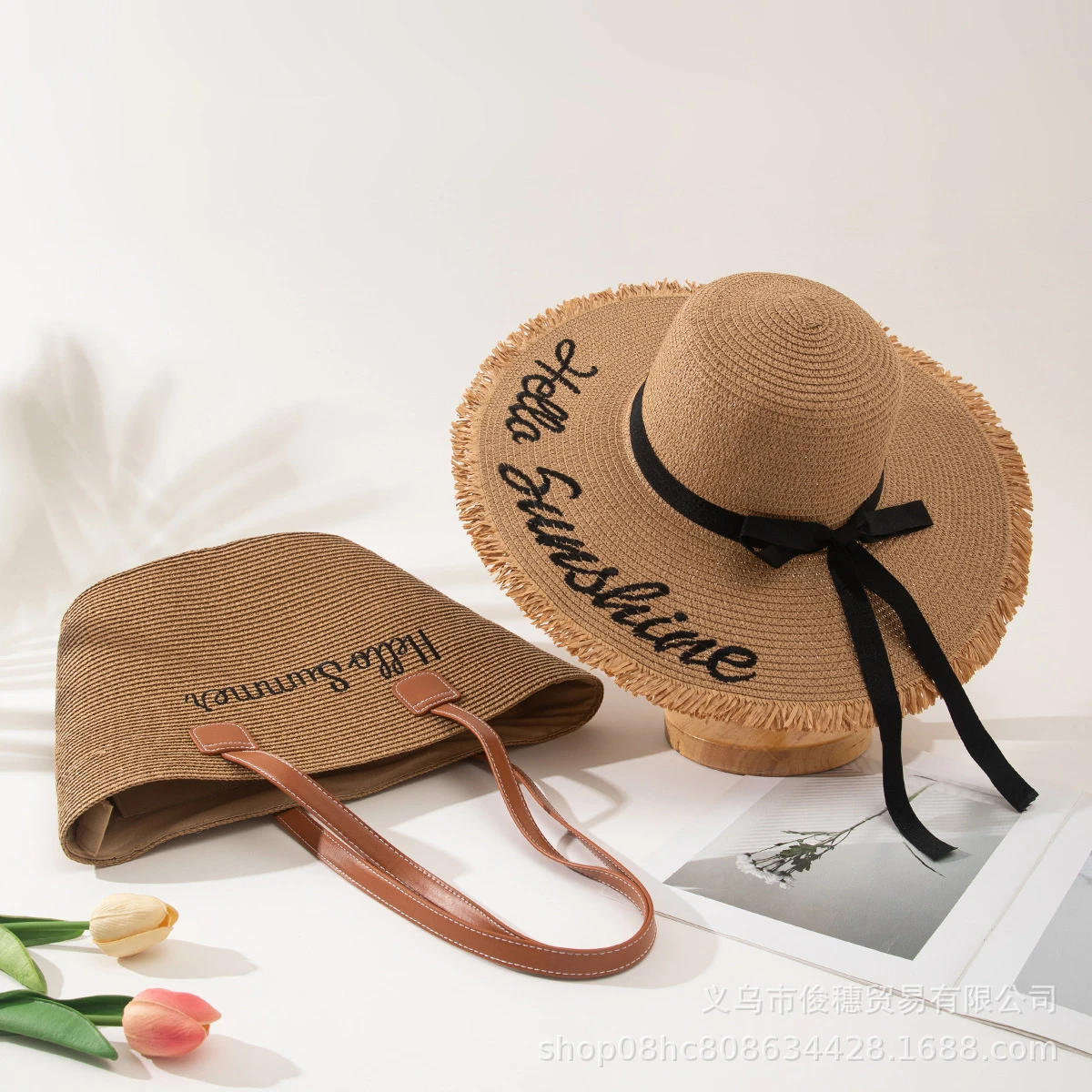 Women's Seaside Straw Bag Woven Bag Hat
