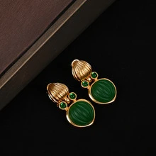 Medieval Exaggerated Green Crystal Glass Multi-Layer Stacking Set