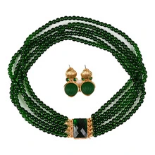 Medieval Exaggerated Green Crystal Glass Multi-Layer Stacking Set thumbnail