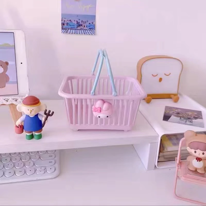 Cute Macaron Color Satchel Storage Basket