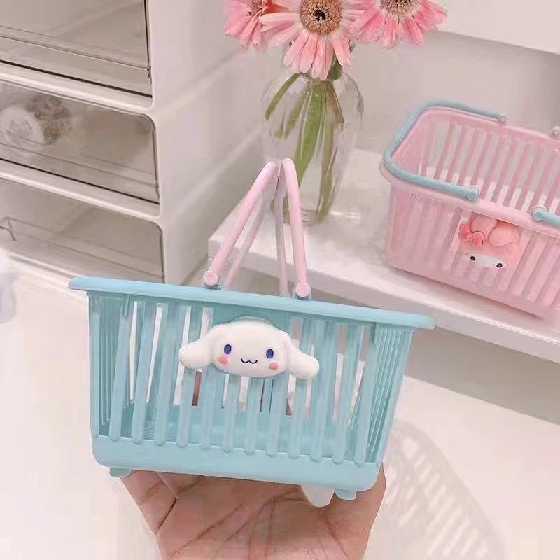 Cute Macaron Color Satchel Storage Basket thumbnail