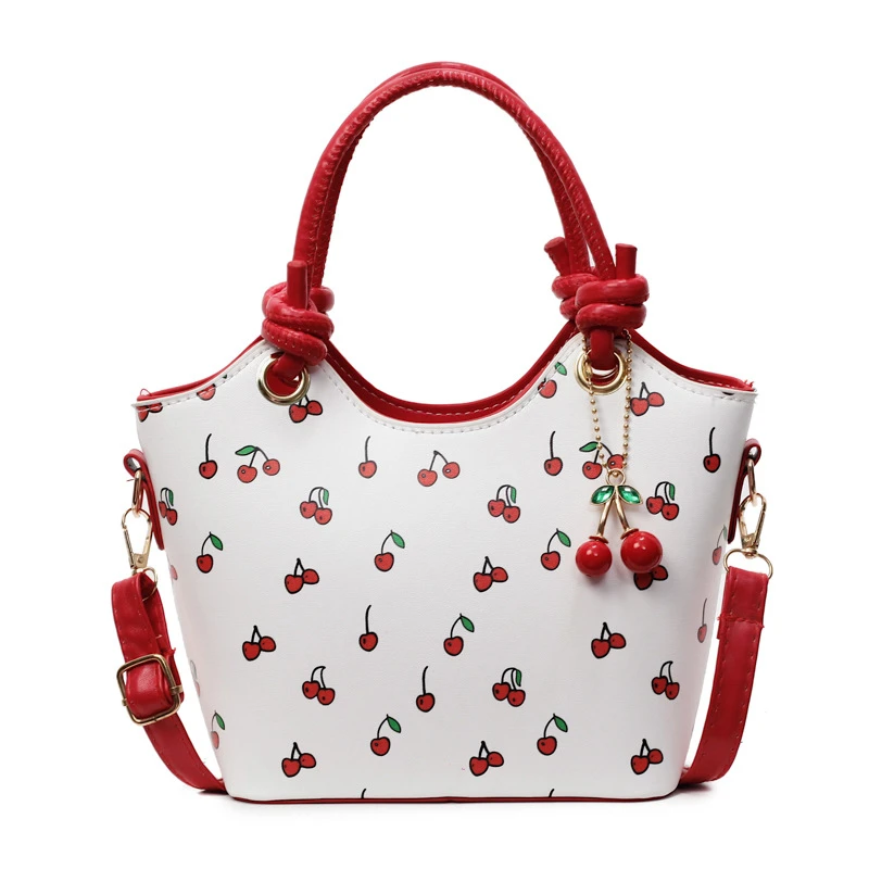Cherry Tote Bag Niche Printed Texted Shoulder Bag