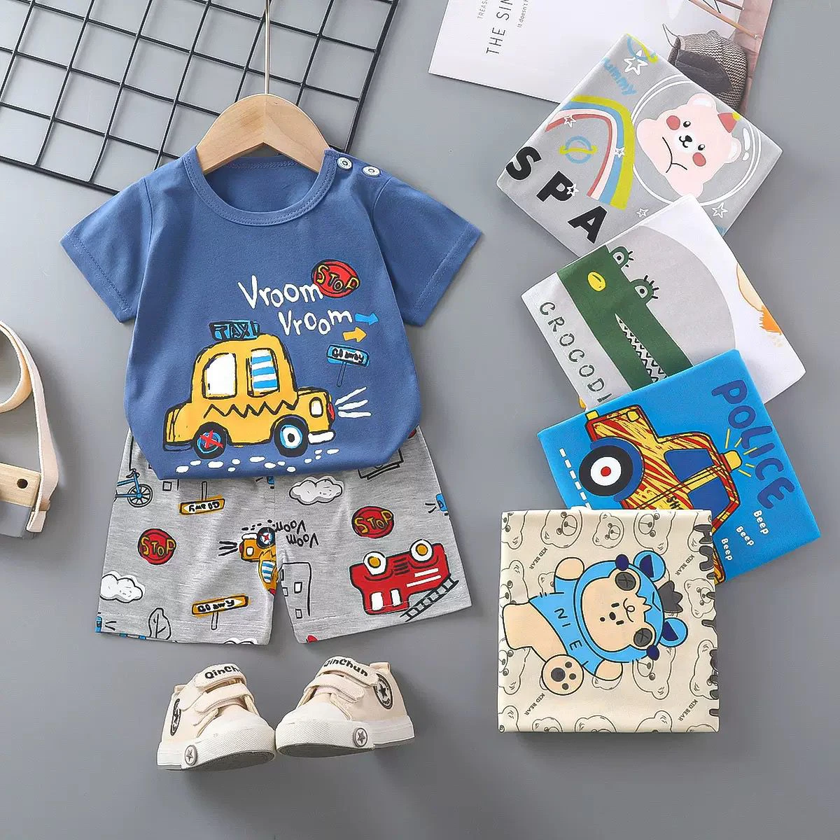 Children's Short-Sleeved Suit Pure Cotton Boy's T-Shirt