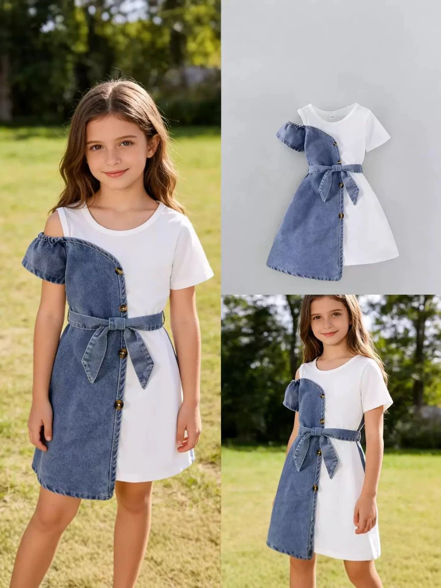 Girls' Romper Denim Set