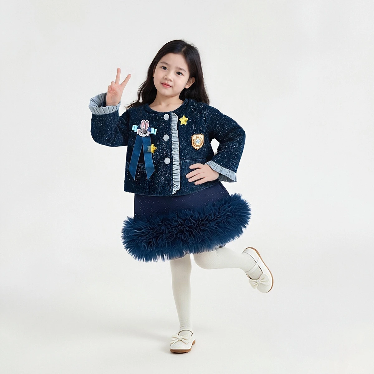 Girls' Rabbit Policeman Quilted Jacket thumbnail