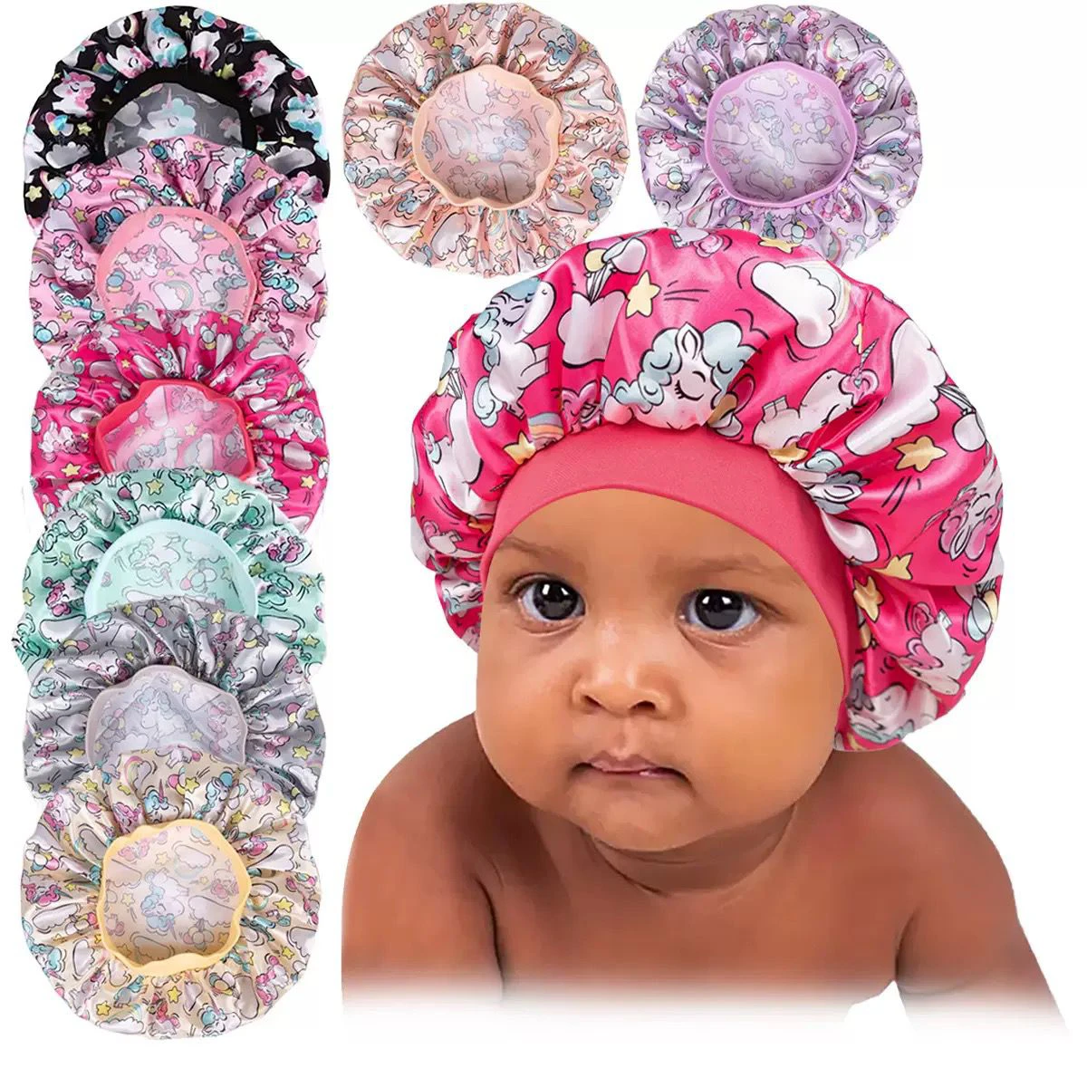 children's satin nightcap thumbnail