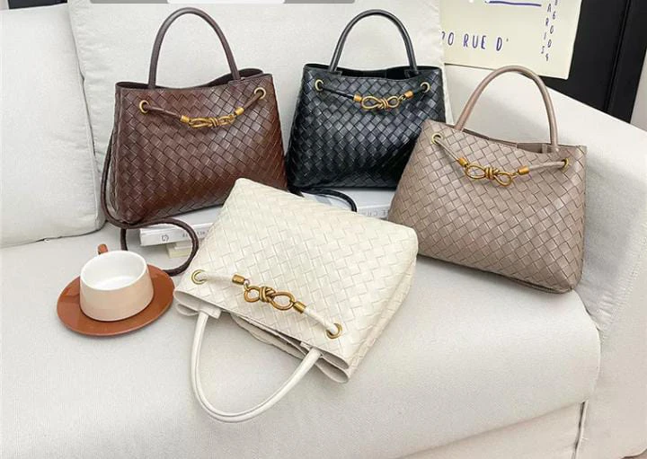 Cross-Border New High-Quality Pure Hand-Woven Handbag