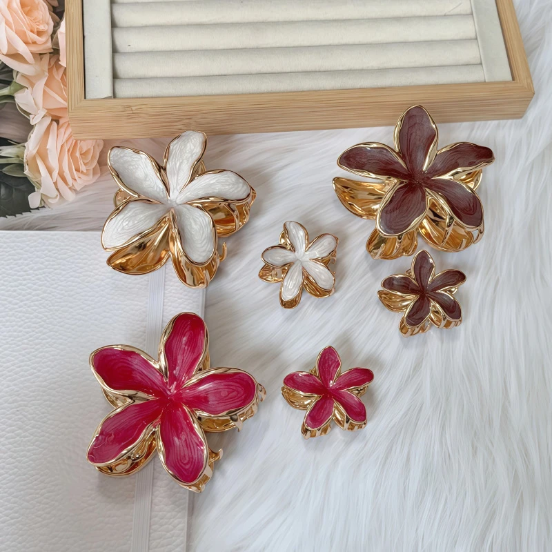 Large Alloy Hair Claw Clip for Women with Oil Drop Design thumbnail