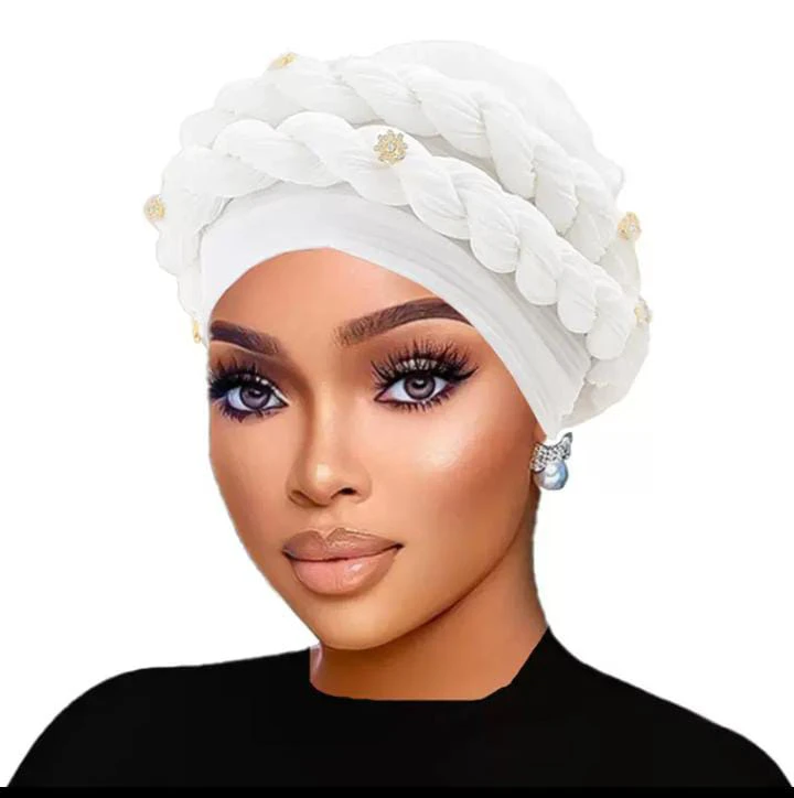 Handmade Braided Hat with Messy Fabric thumbnail