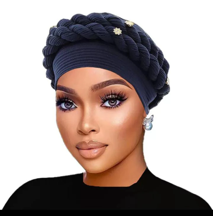 Handmade Braided Hat with Messy Fabric thumbnail