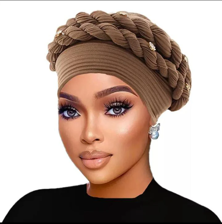 Handmade Braided Hat with Messy Fabric thumbnail