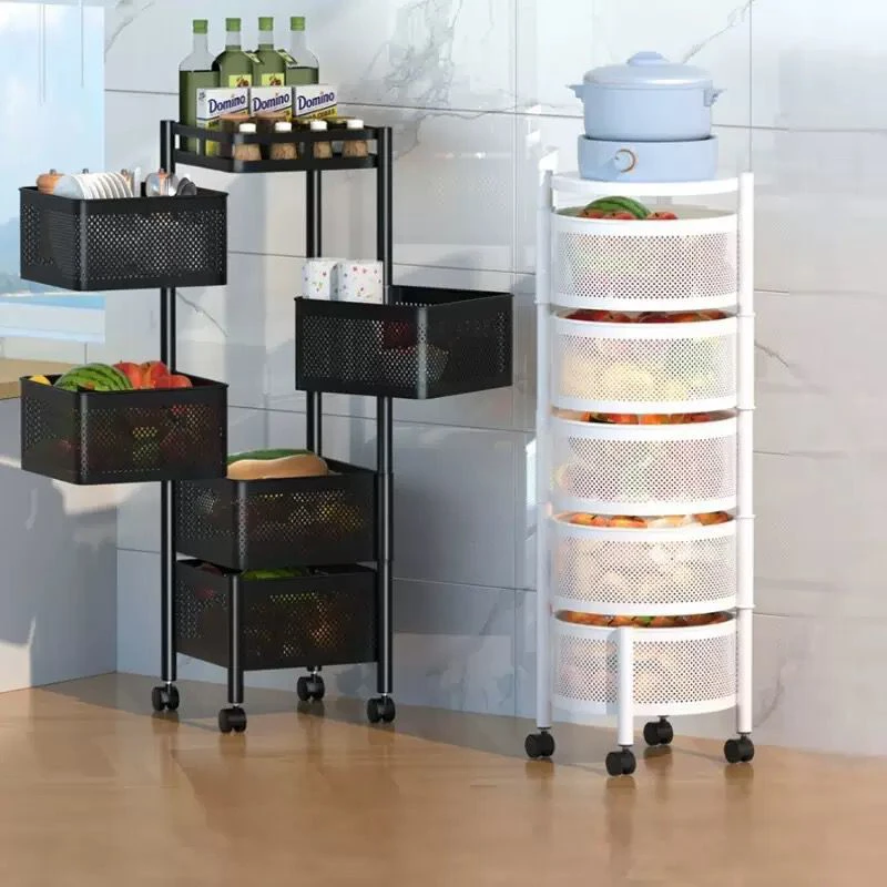 Kitchen Rotating Storage Rack Household Floor-Standing Multi-Layer Snack Box