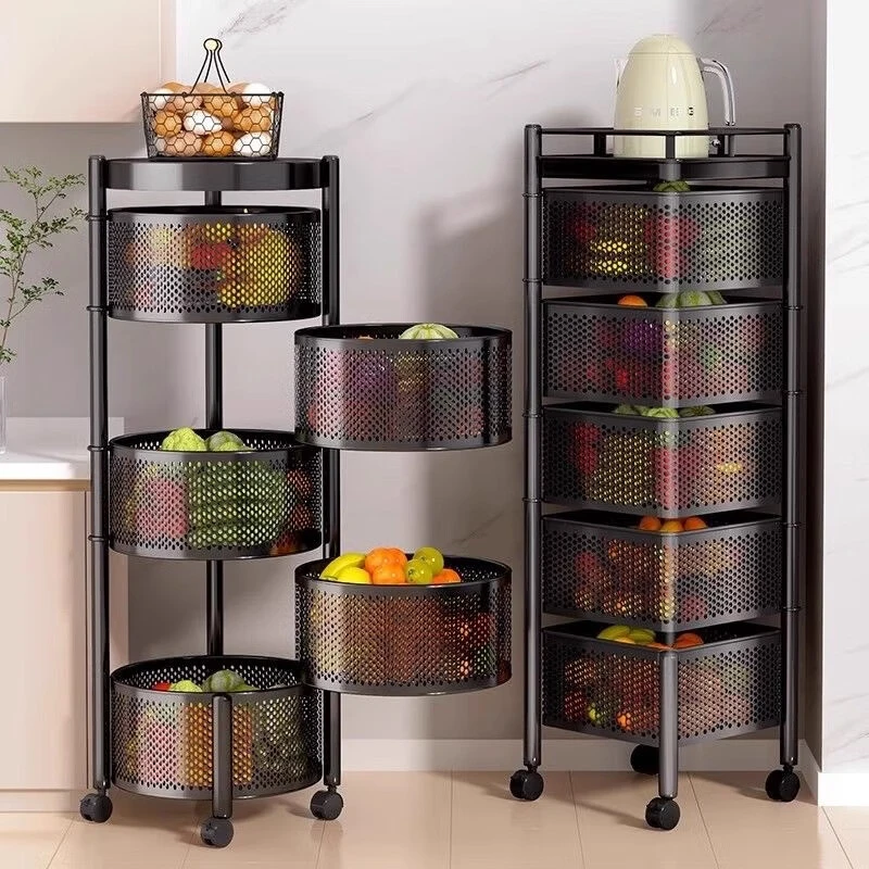 Kitchen Rotating Storage Rack Household Floor-Standing Multi-Layer Snack Box thumbnail