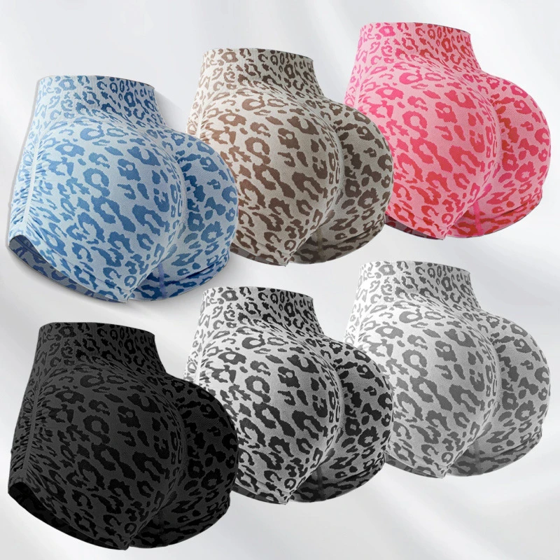 High-Waisted Tummy Control Leopard Print Yoga Three-Quarter Pants for Women thumbnail