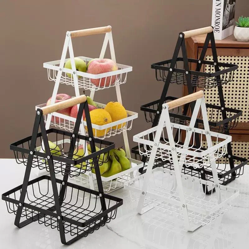 Carbon steel fruit vegetable basket kitchen storage rack