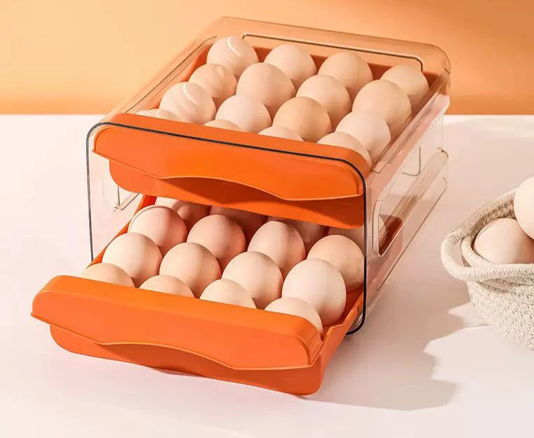 Home double-layer egg storage box 32 grid drawer