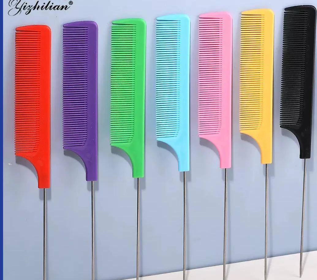 Extended Plastic Pointed Tail Steel Needle Comb for Home