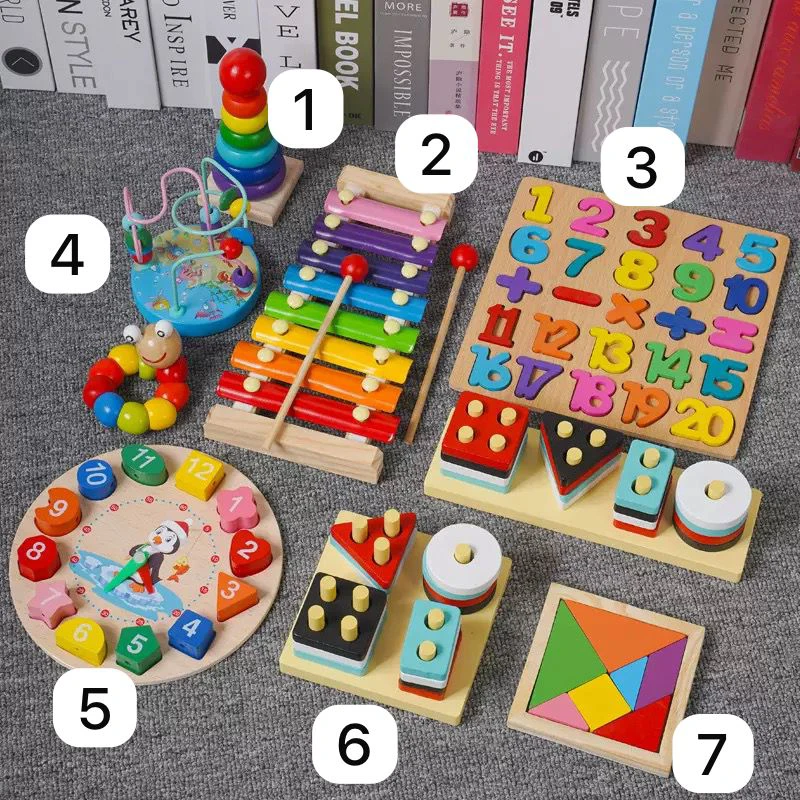 Wooden Instrument Set, Educational Play Puzzles