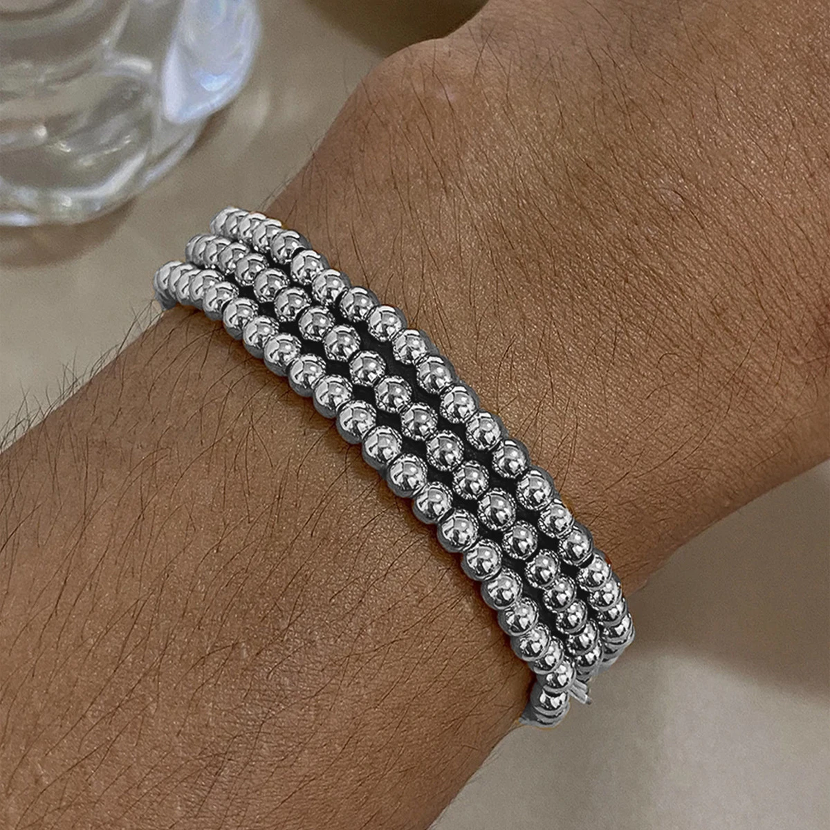 Unisex 4mm Beaded Bracelet Jewelry thumbnail