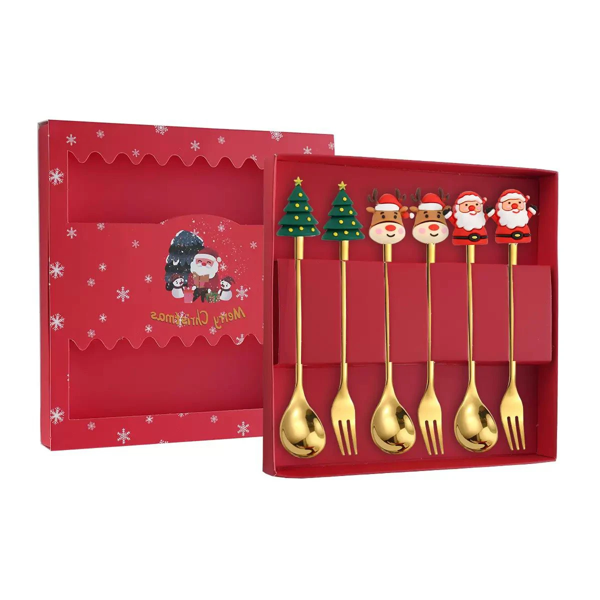 Set of Stainless Steel Spoon Santa Tree thumbnail