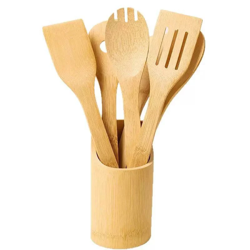 Six-Piece Set of Shovel Bamboo Spoon
