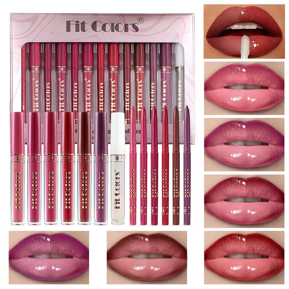 Set of 6+7 Lip Gloss Lip Liner