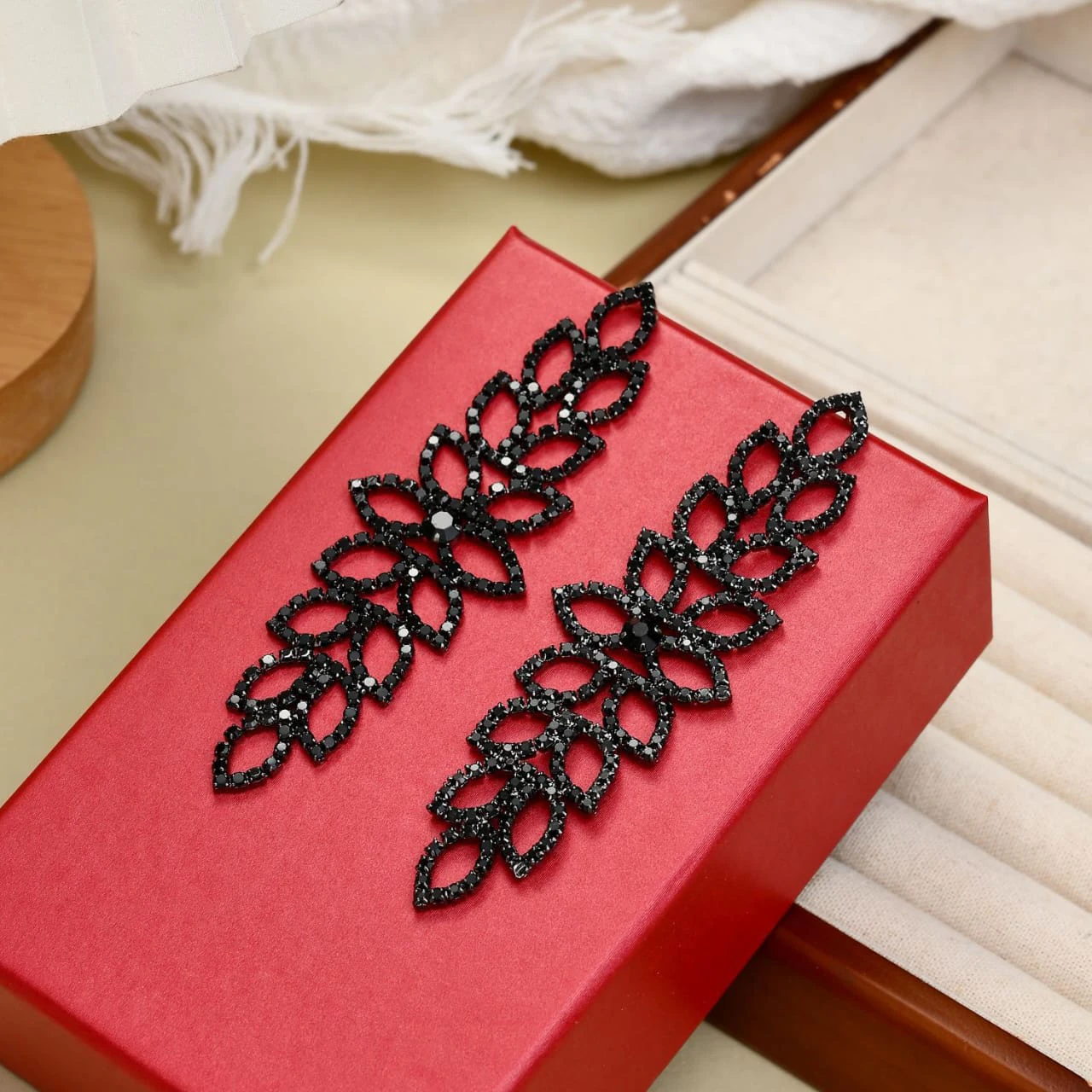 Black Diamond Bridal Earrings
