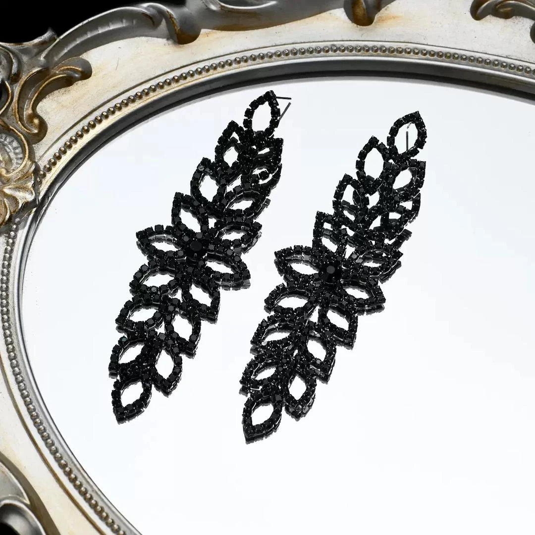 Black Diamond Bridal Earrings thumbnail