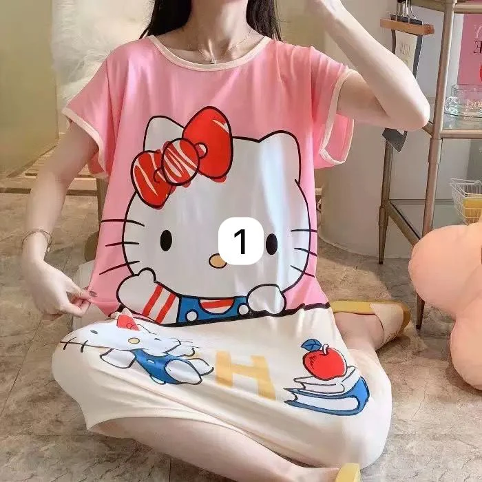 Women's Short-sleeved Cute Cartoon Net Red Pajamas