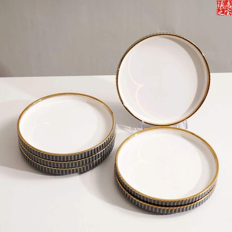 Dark Gray Classy Accessible Luxury Ceramic Tableware Set thumbnail